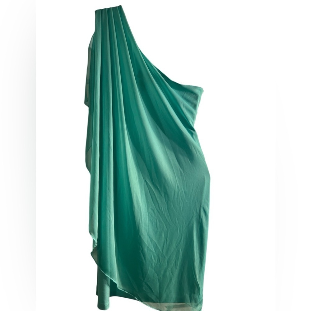 Elegant One-Shoulder Green Dress, Size M, NWOT - Picture 5 of 5
